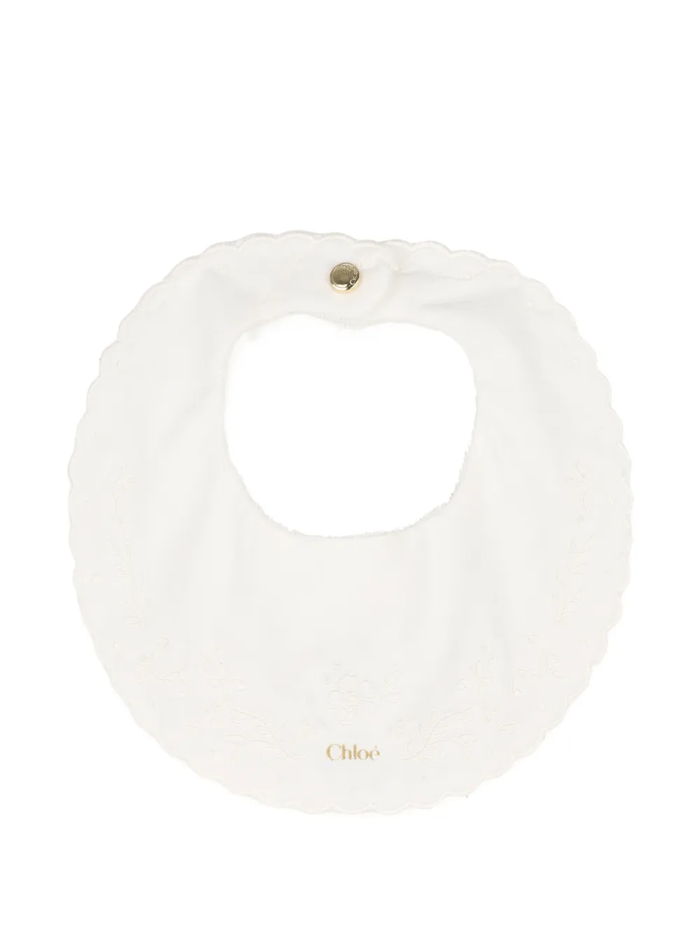 Chloé Kids Pyjama en slabbetje met bloemen-print Beige