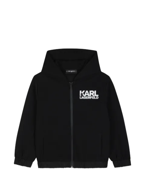 Karl Lagerfeld Kids hoodie zippé à logo imprimé