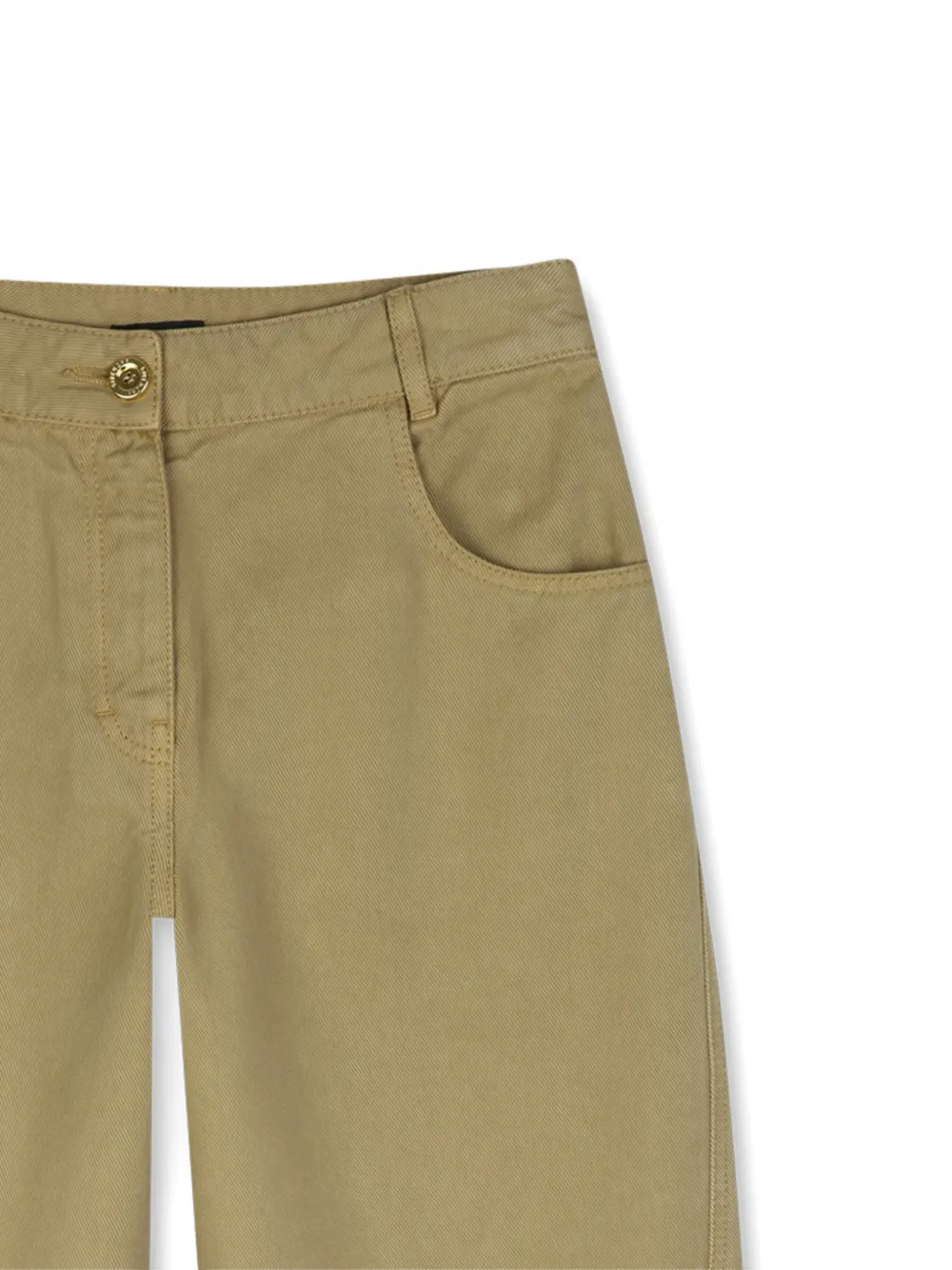Givenchy Kids Broek met logo-patch en gebogen pijpen Beige