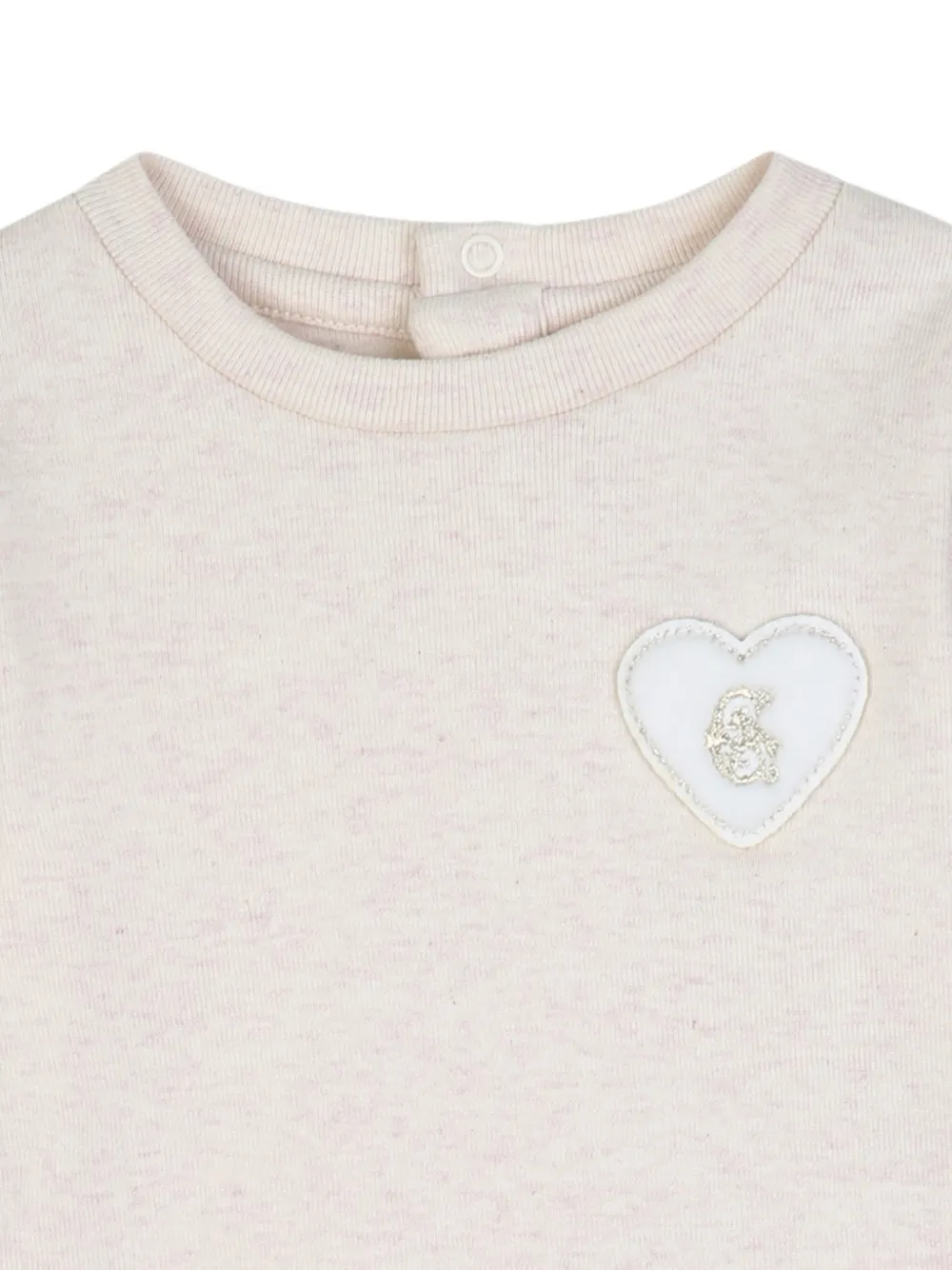 Chloé Kids T-shirt met hartpatch Beige