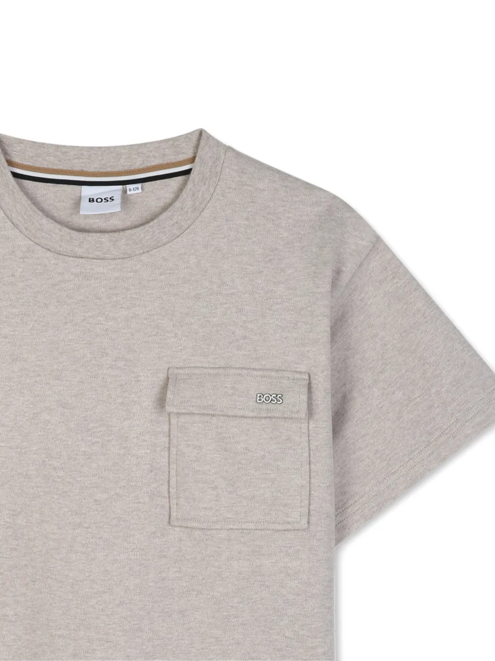 BOSS Kidswear T-shirt met klepzak Grijs