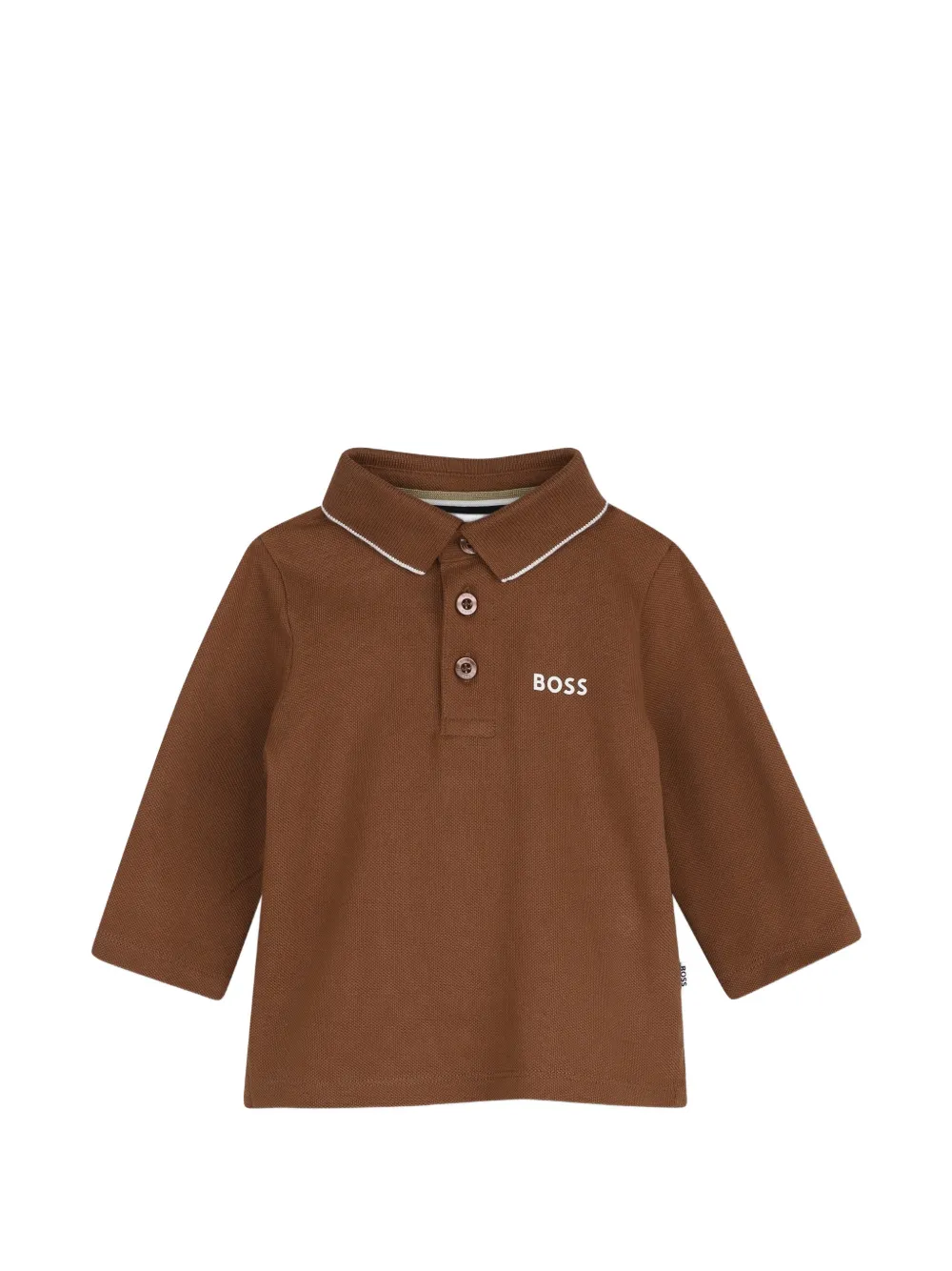 BOSS Kidswear Polo a maniche lunghe con stampa - Marrone