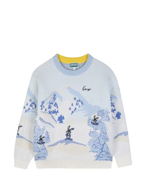 Kenzo Kids suéter tejido con estampado gráfico en intarsia