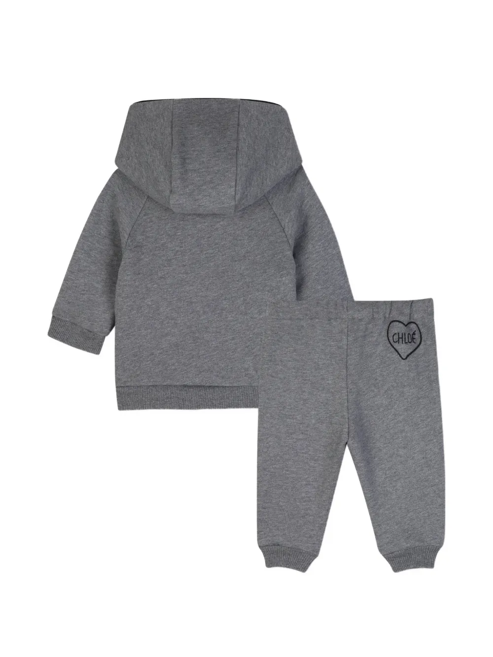 Chloé Kids Katoenen trainingspak met geborduurd hart Grijs
