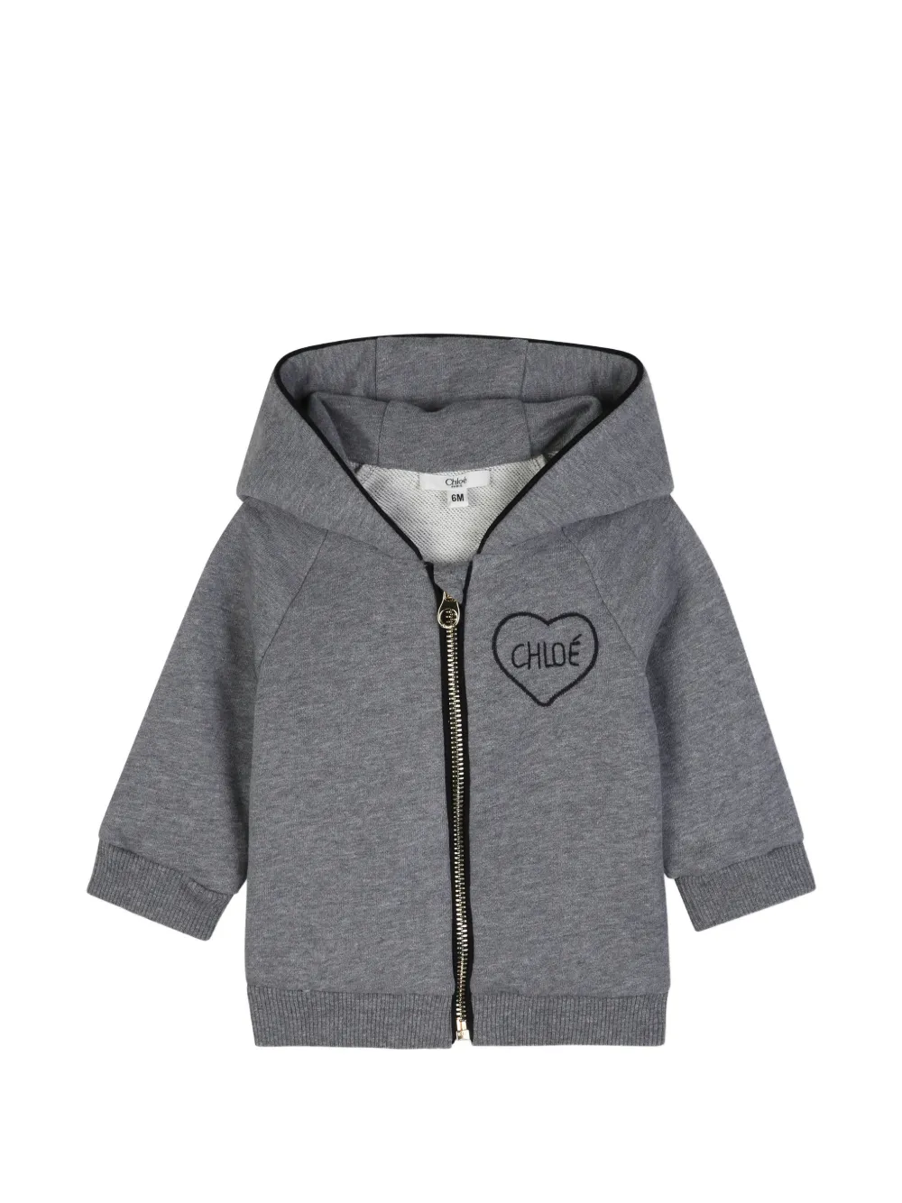 Chloé Kids Katoenen trainingspak met geborduurd hart Grijs