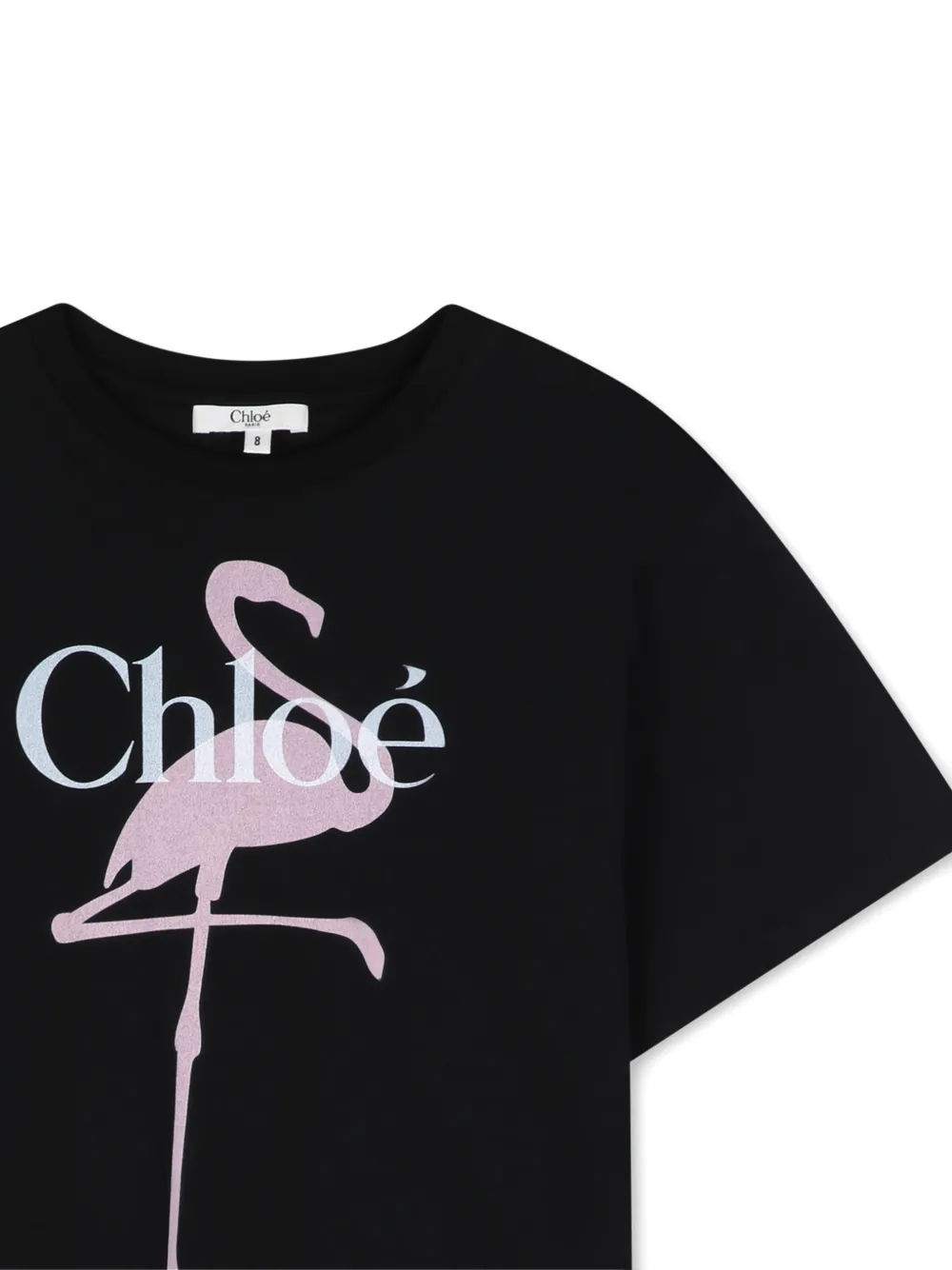 Chloé Kids T-shirt met flamingoprint Zwart