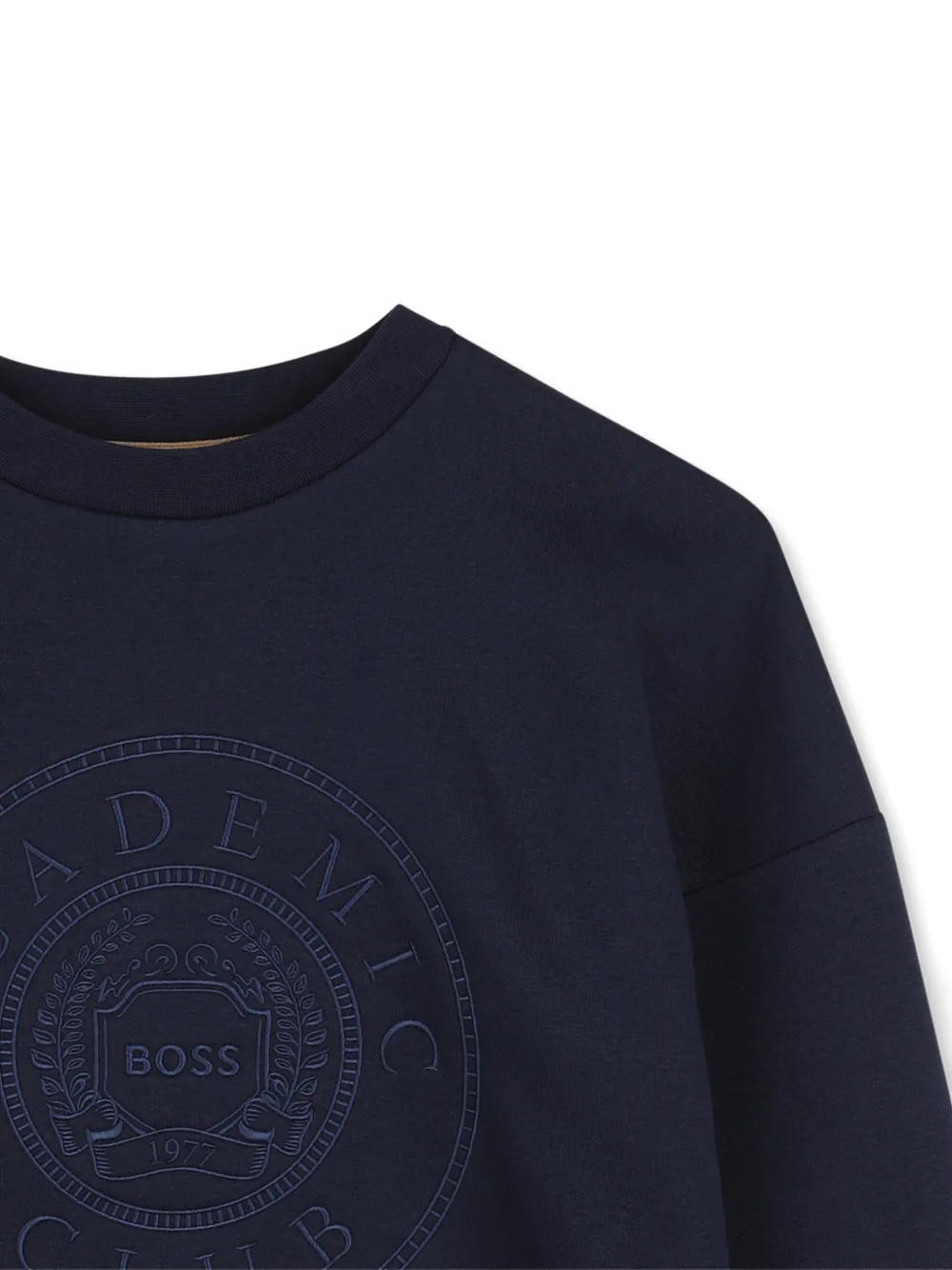 BOSS Kidswear Sweater met geborduurd logo Blauw