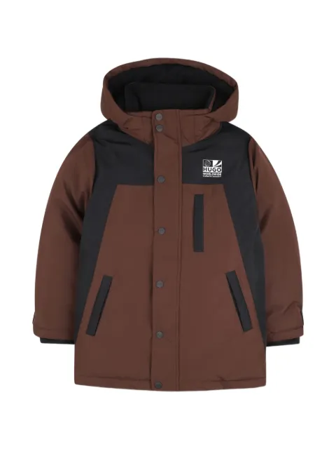 HUGO KIDS parka con capucha y diseño color block