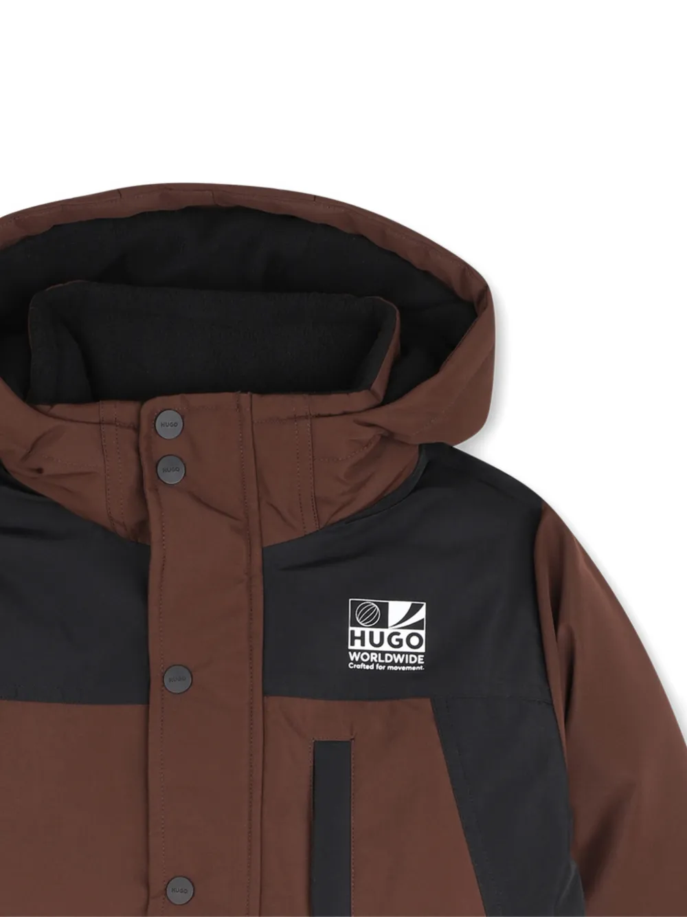 HUGO KIDS Parka met colourblocking Bruin