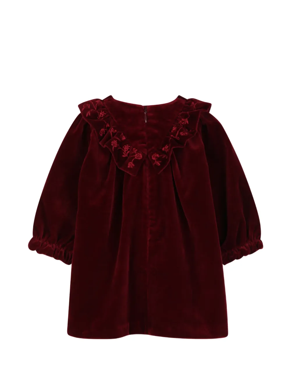 Chloé Kids Fluwelen jurk met borduurwerk Rood
