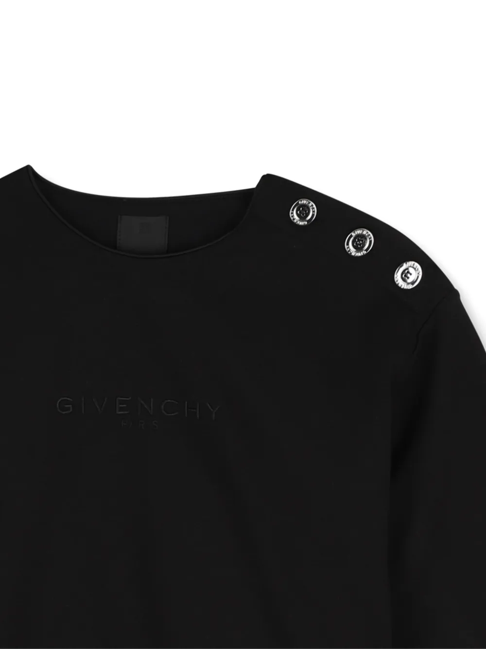 Givenchy Kids Sweater met geborduurd logo en knoop-detail Zwart