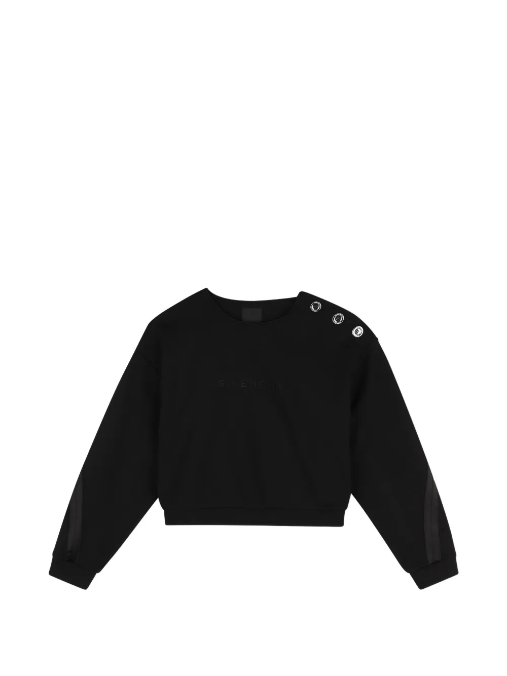 Givenchy Kids Felpa con logo ricamato e bottoni - Nero