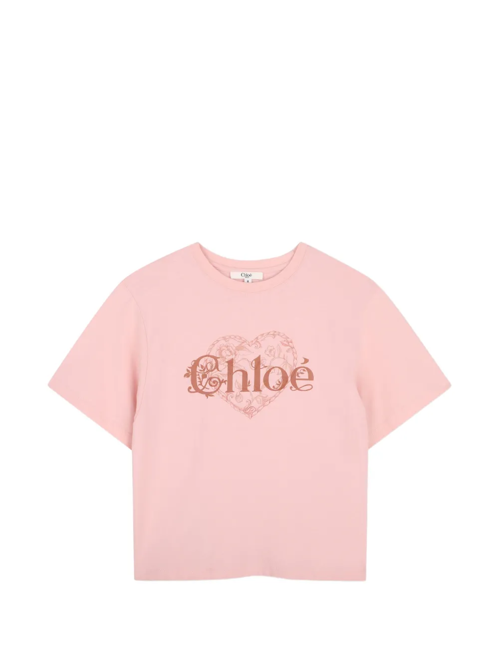 Chloé Kids T-shirt con stampa a cuore - Rosa