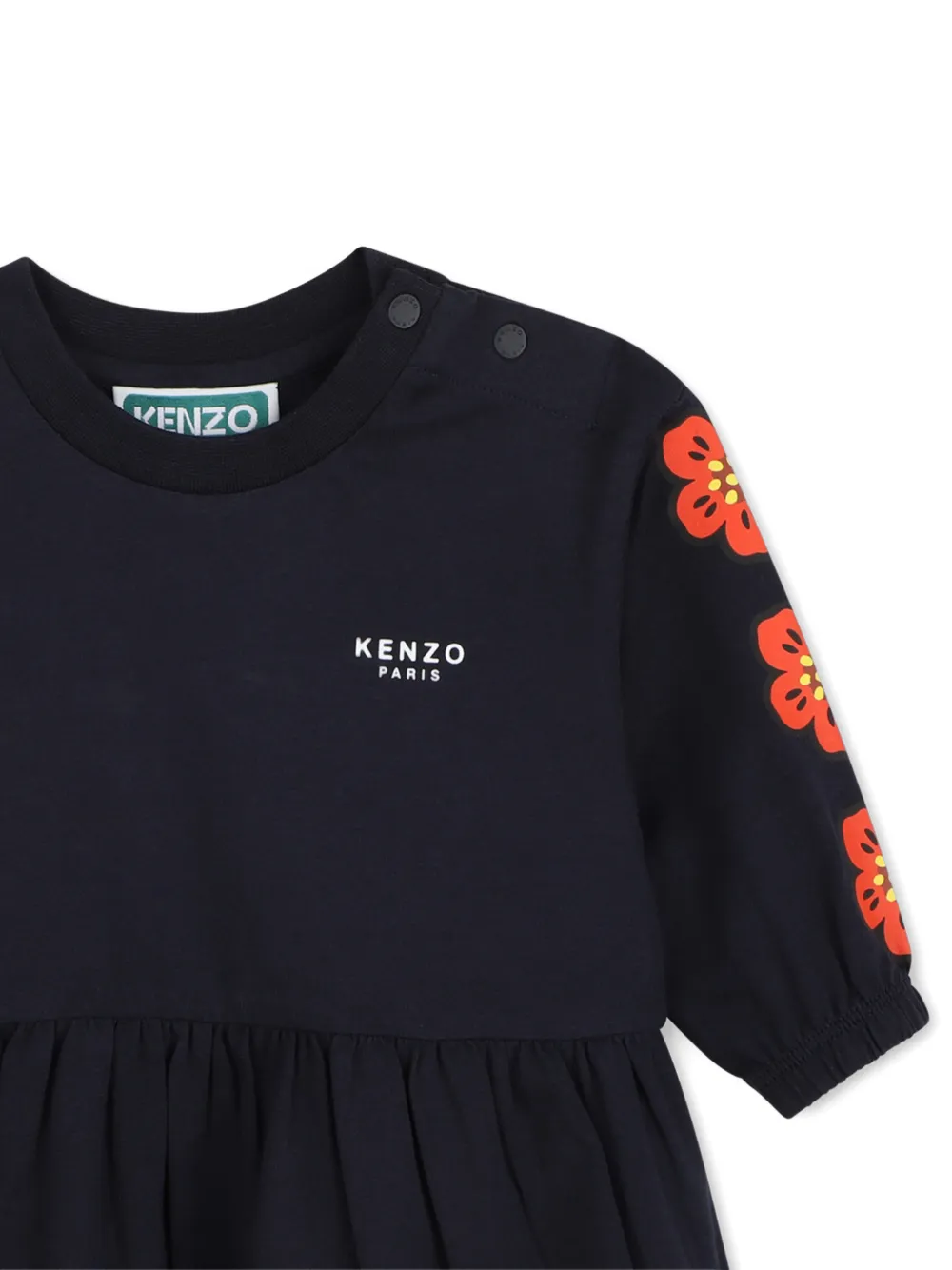 Kenzo Kids Jurk met bloemenprint Blauw