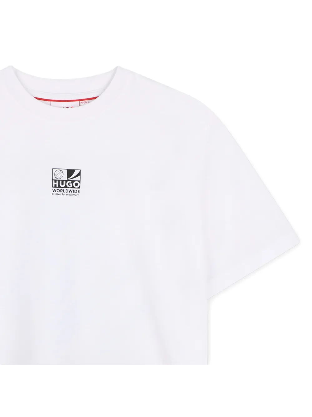 HUGO KIDS Katoenen T-shirt met logoprint Wit