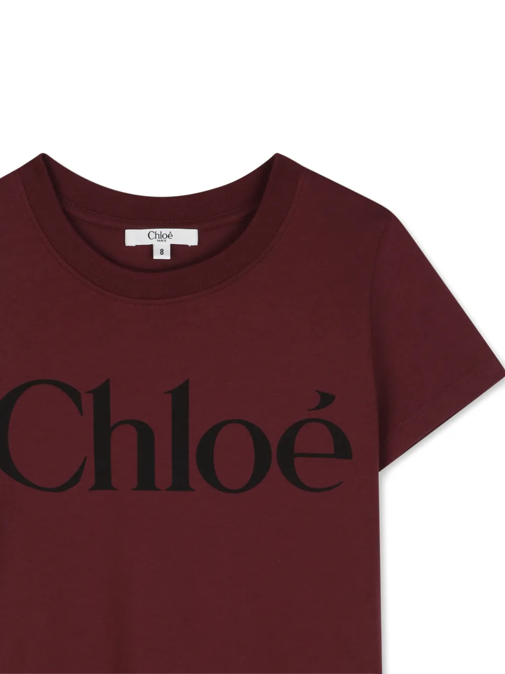 Chloé Kids Katoenen T-shirt met logoprint Rood