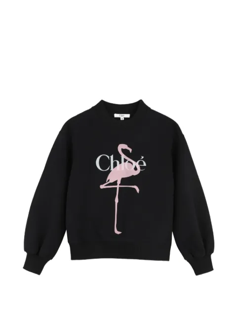 Chloé Kids سويت شيرت فلامينغو بطبعة شعار الماركة