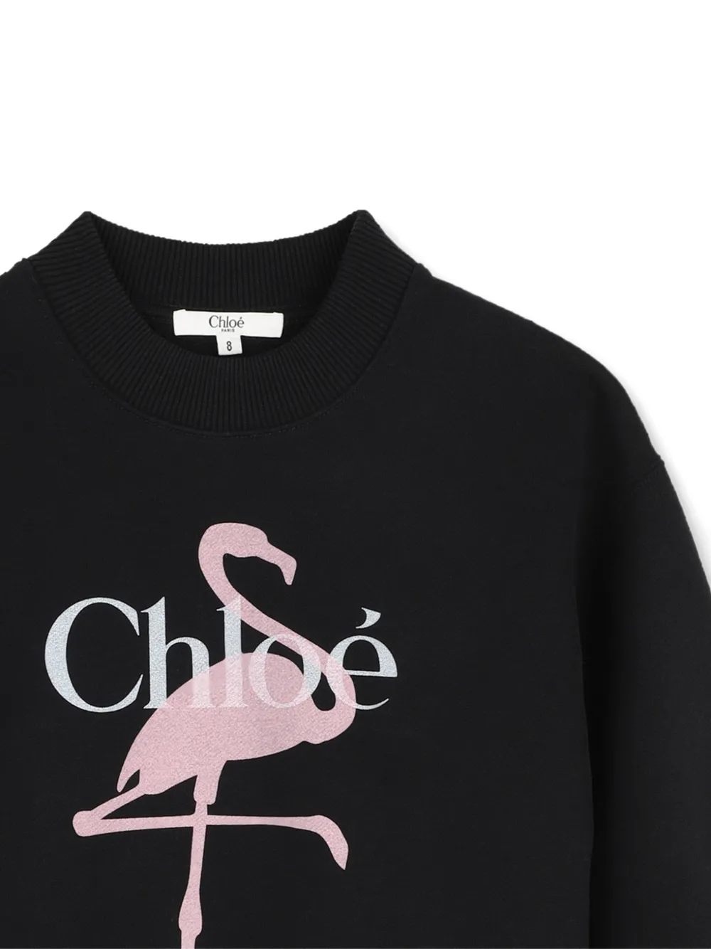 Chloé Kids logoprint flamingo sweater Zwart