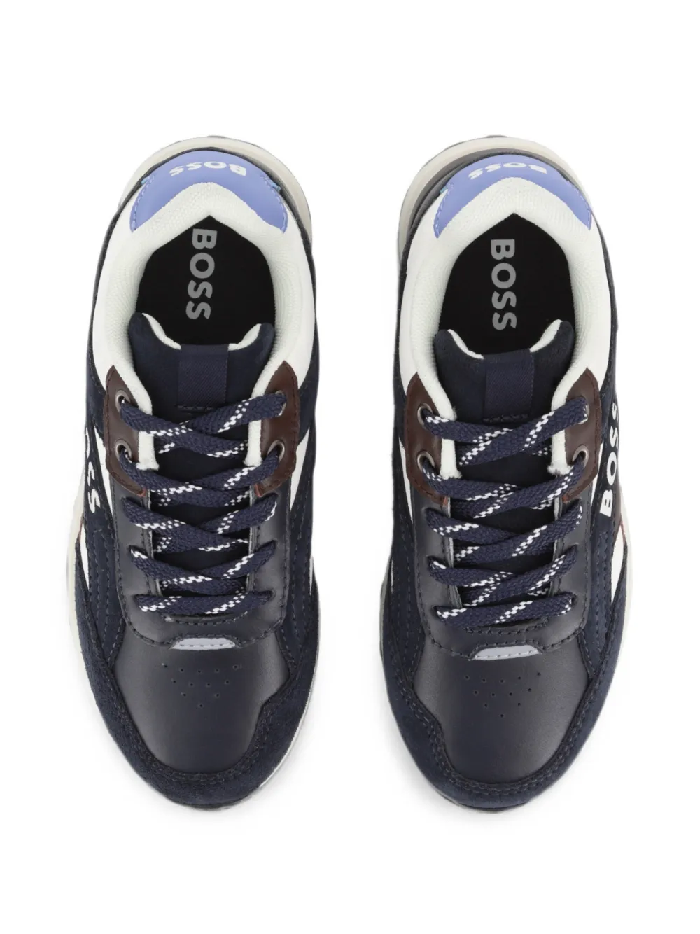 BOSS Kidswear Sneakers met logoprint Blauw