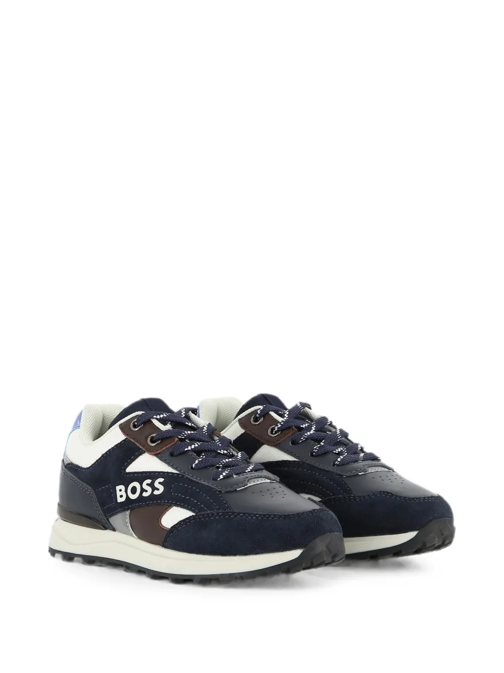 BOSS Kidswear Sneakers met logoprint Blauw