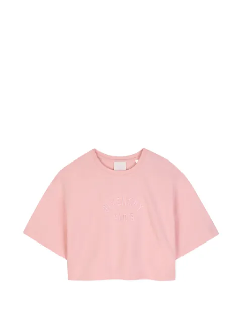 Givenchy Kids logo-embroidered cropped T-shirt