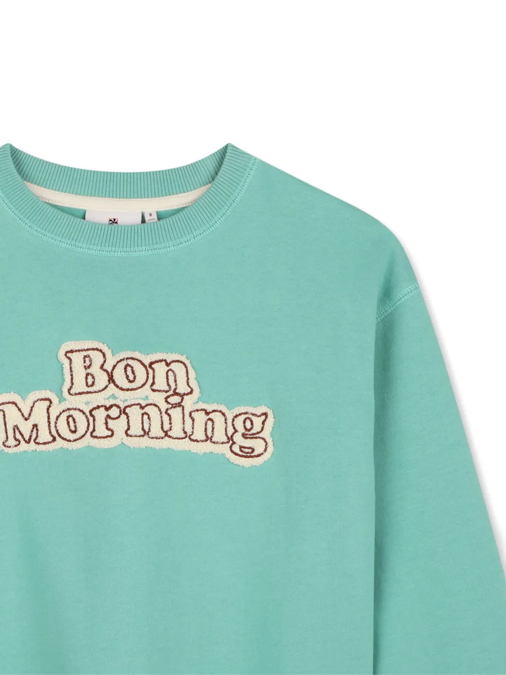 Kids Around Sweater met bouclé patch Groen