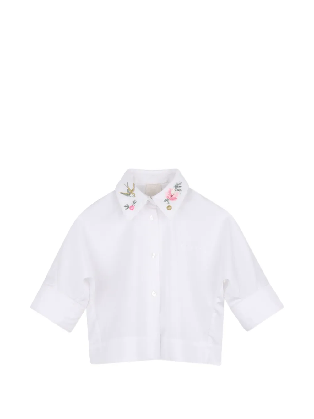 Givenchy Kids Cropped shirt met borduurwerk Wit