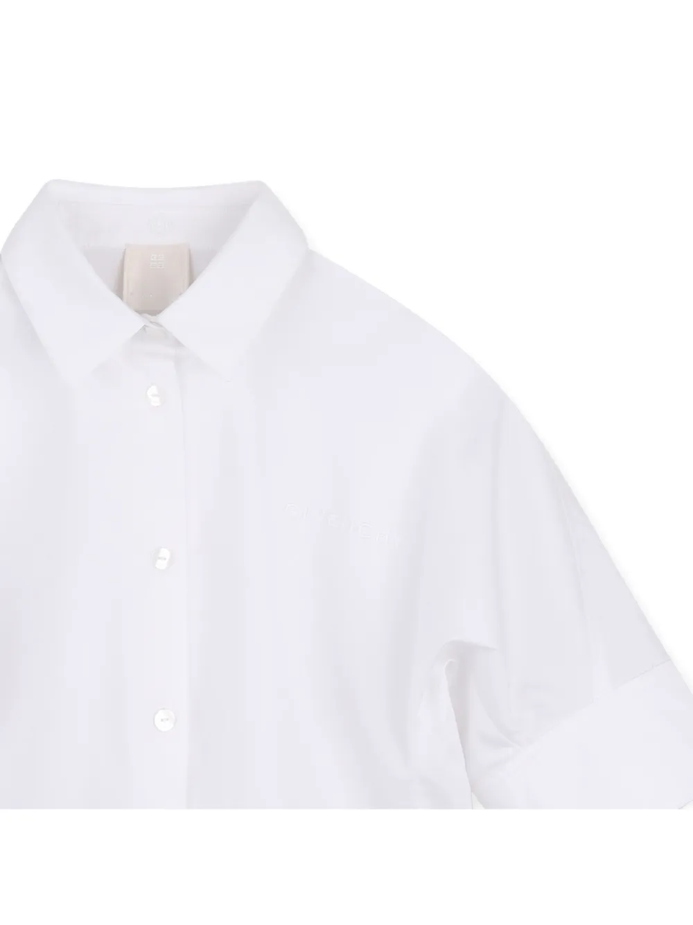 Givenchy Kids Cropped shirt met borduurwerk Wit
