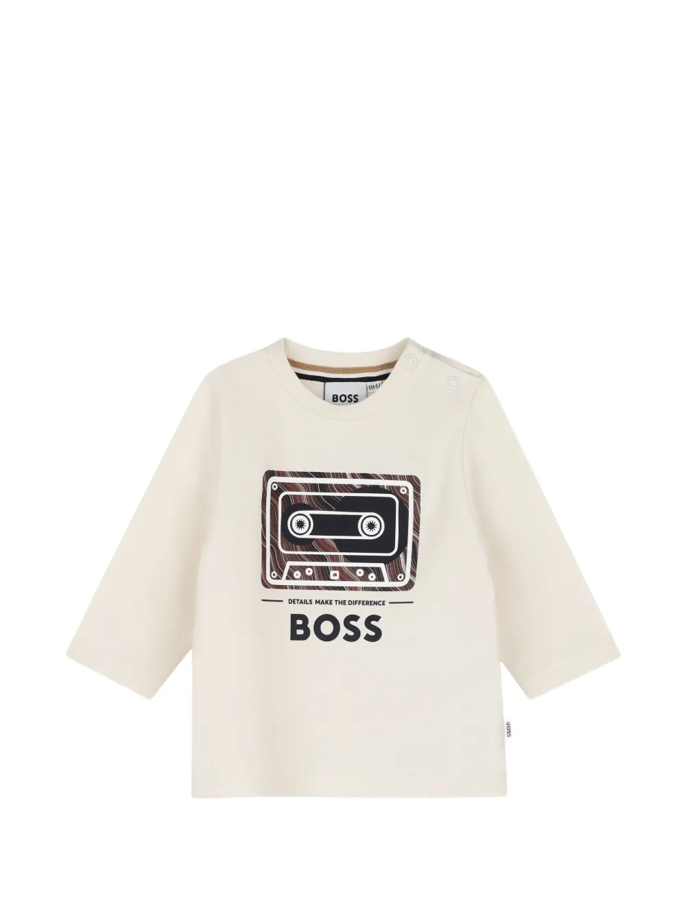 BOSS Kidswear T-shirt con stampa grafica e maniche lunghe - Toni neutri