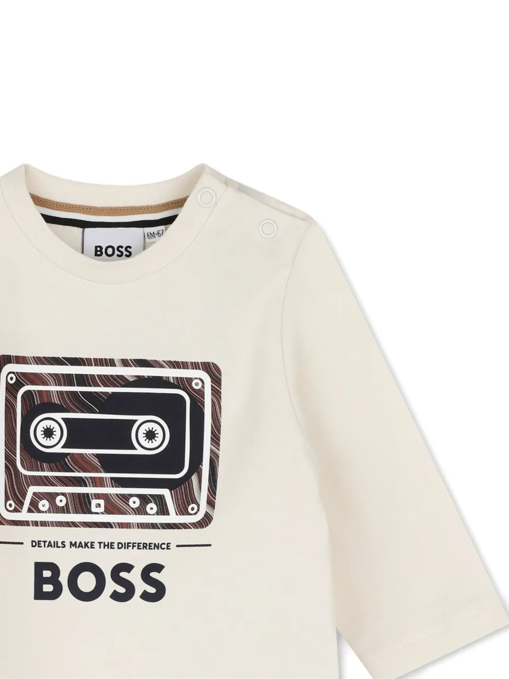 BOSS Kidswear T-shirt met grafische print Beige