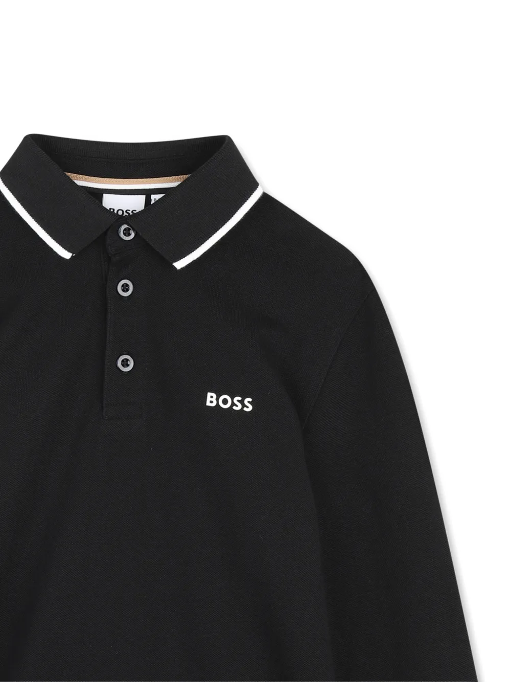 BOSS Kidswear Poloshirt met logoprint Zwart