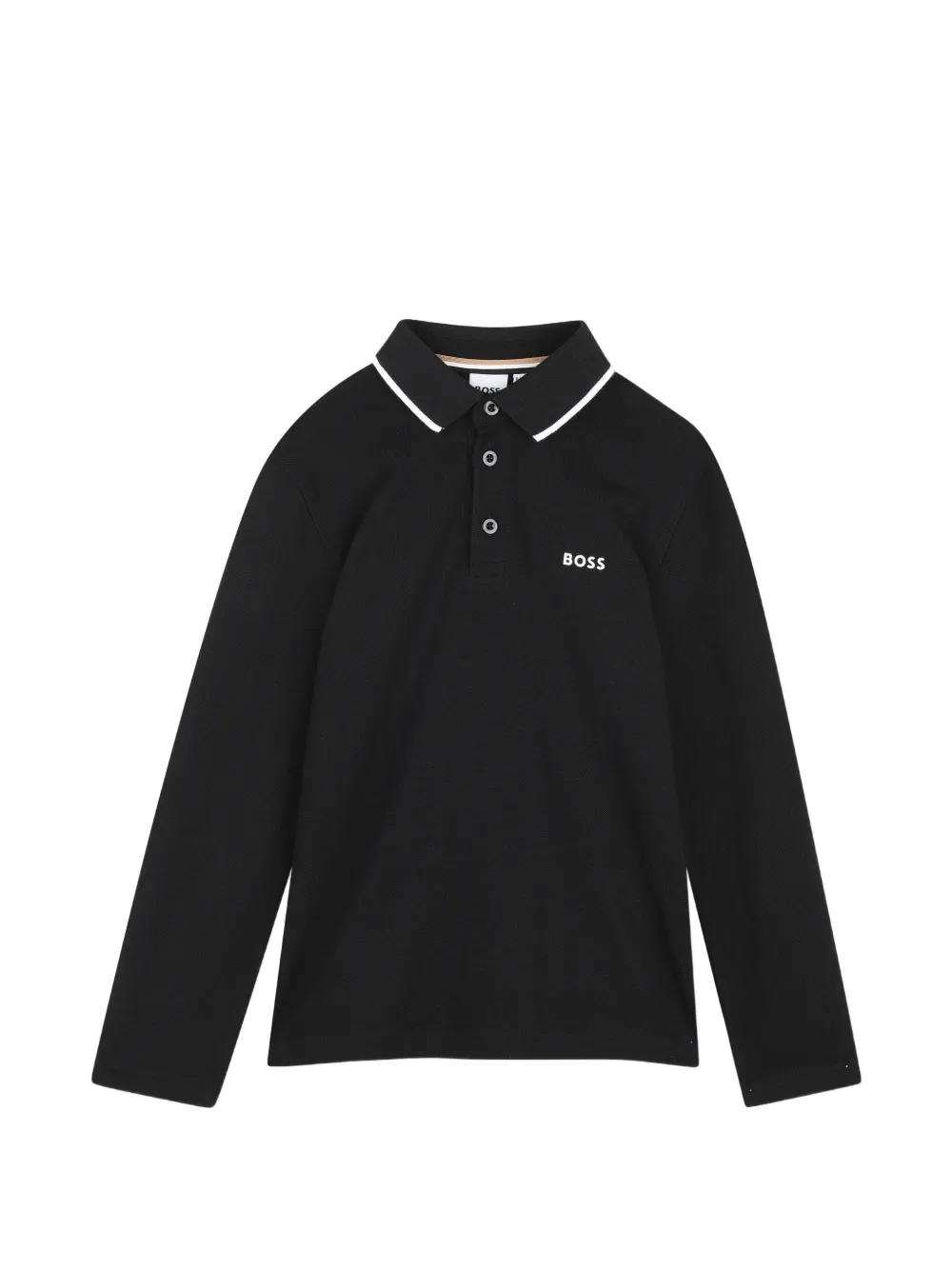 BOSS Kidswear Polo a maniche lunghe con stampa - Nero