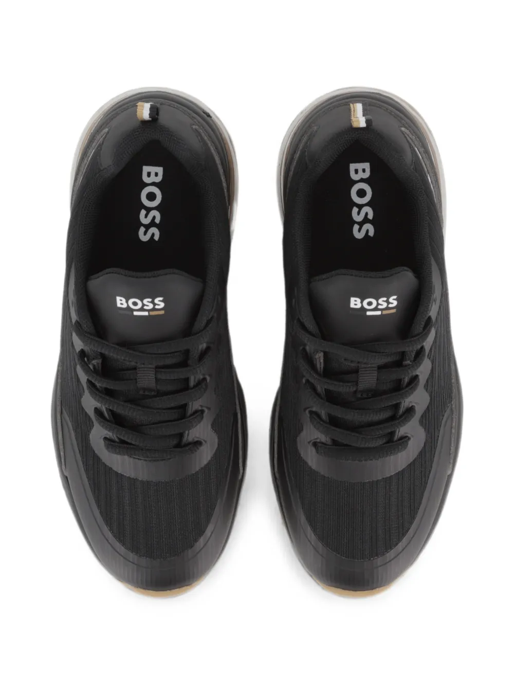 BOSS Kidswear logo-print panelled sneakers Zwart