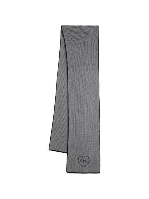 Chloé Kids heart-motif ribbed-knit scarf