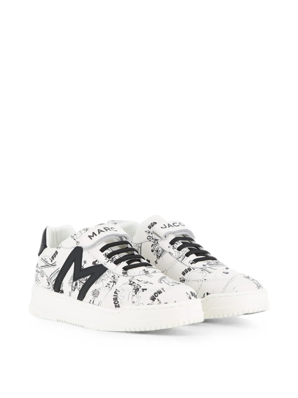 Marc Jacobs Kids' Cartoon-print Touch-strap Sneakers In White
