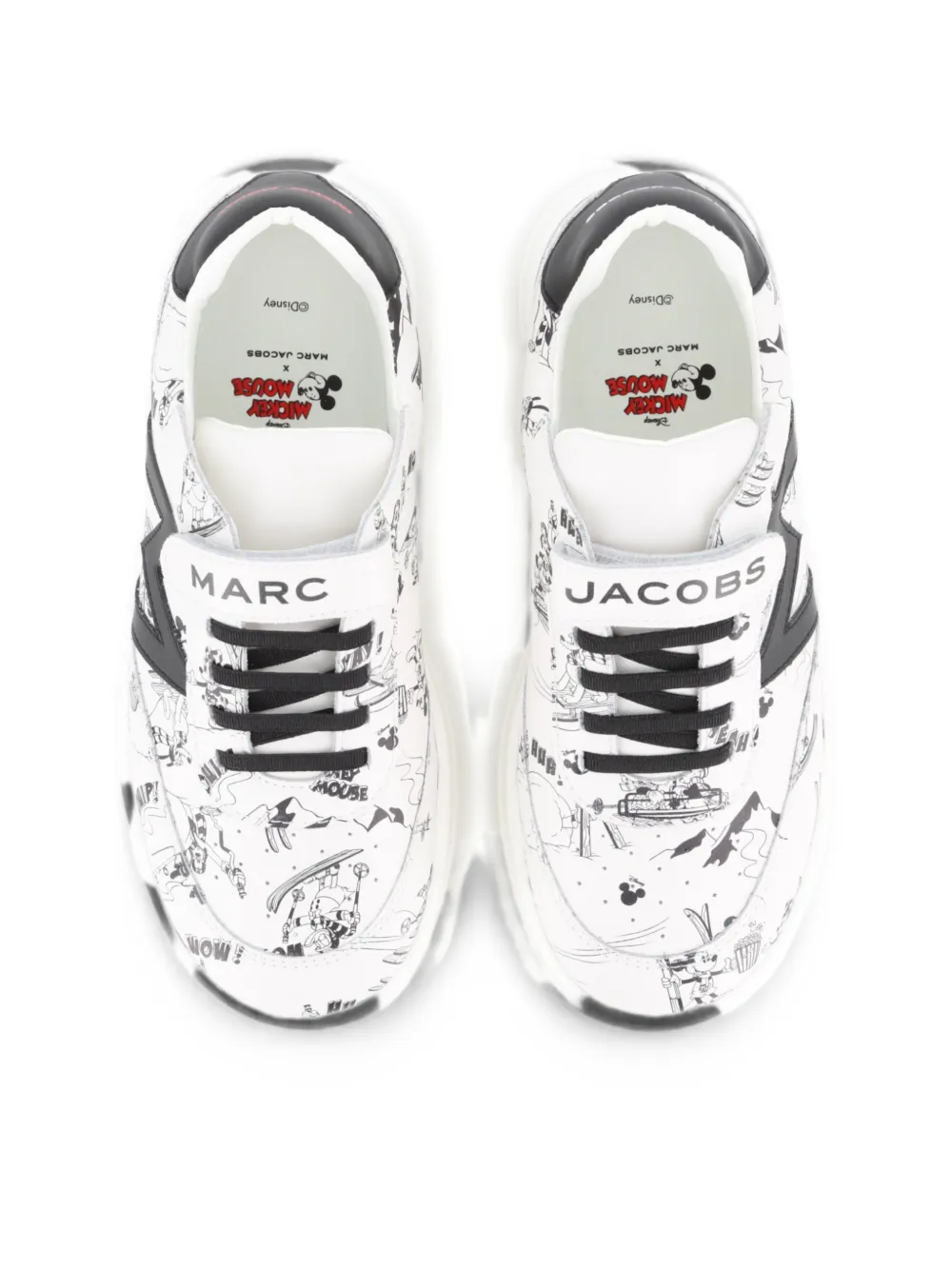 Marc Jacobs Kids cartoon-print touch-strap sneakers Wit