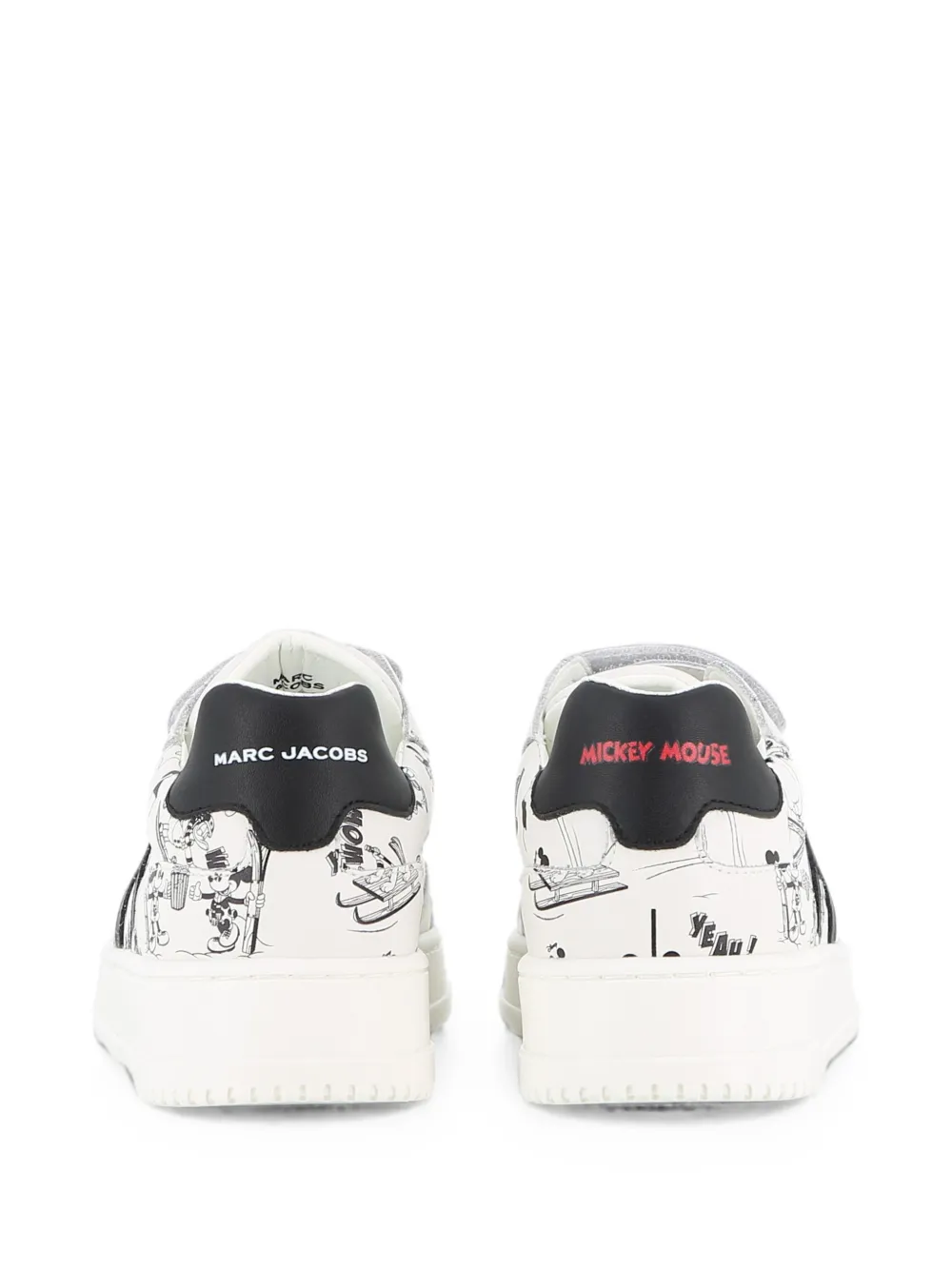 Marc Jacobs Kids cartoon-print touch-strap sneakers Wit