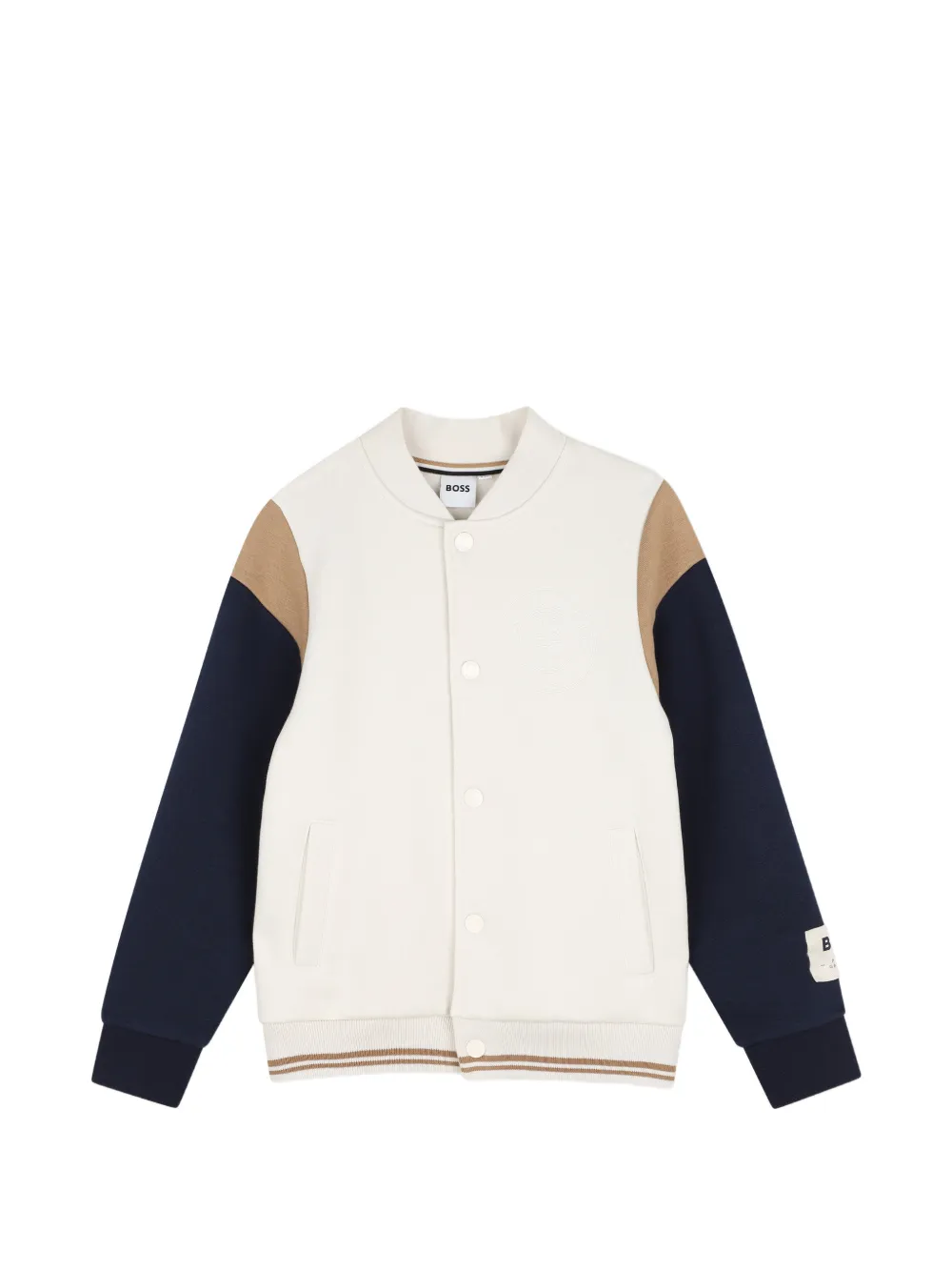 BOSS Kidswear Cardigan in Colour-Block-Optik - Nude