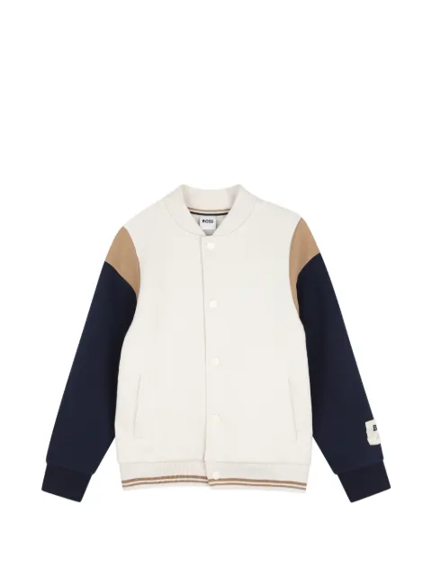 BOSS Kidswear cárdigan con diseño color block y logo bordado