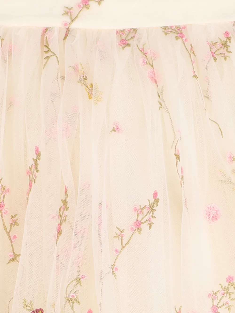 Givenchy Kids Tulen midi-rok met geborduurde bloemen Beige
