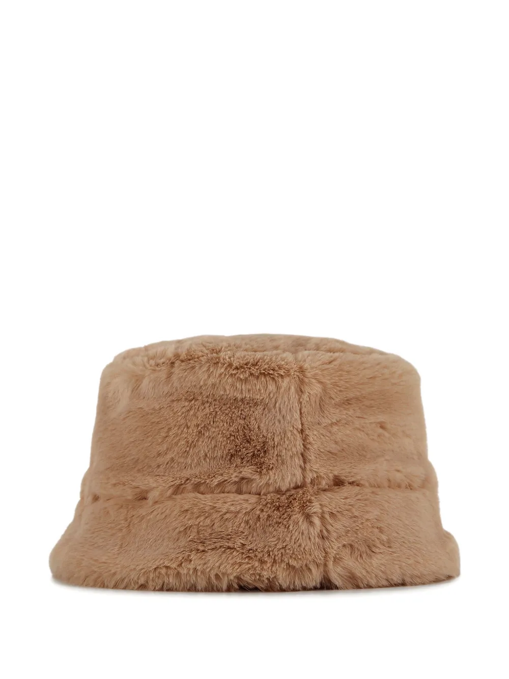 Chloé Kids Vissershoed van imitatiebont met logo-patch Beige