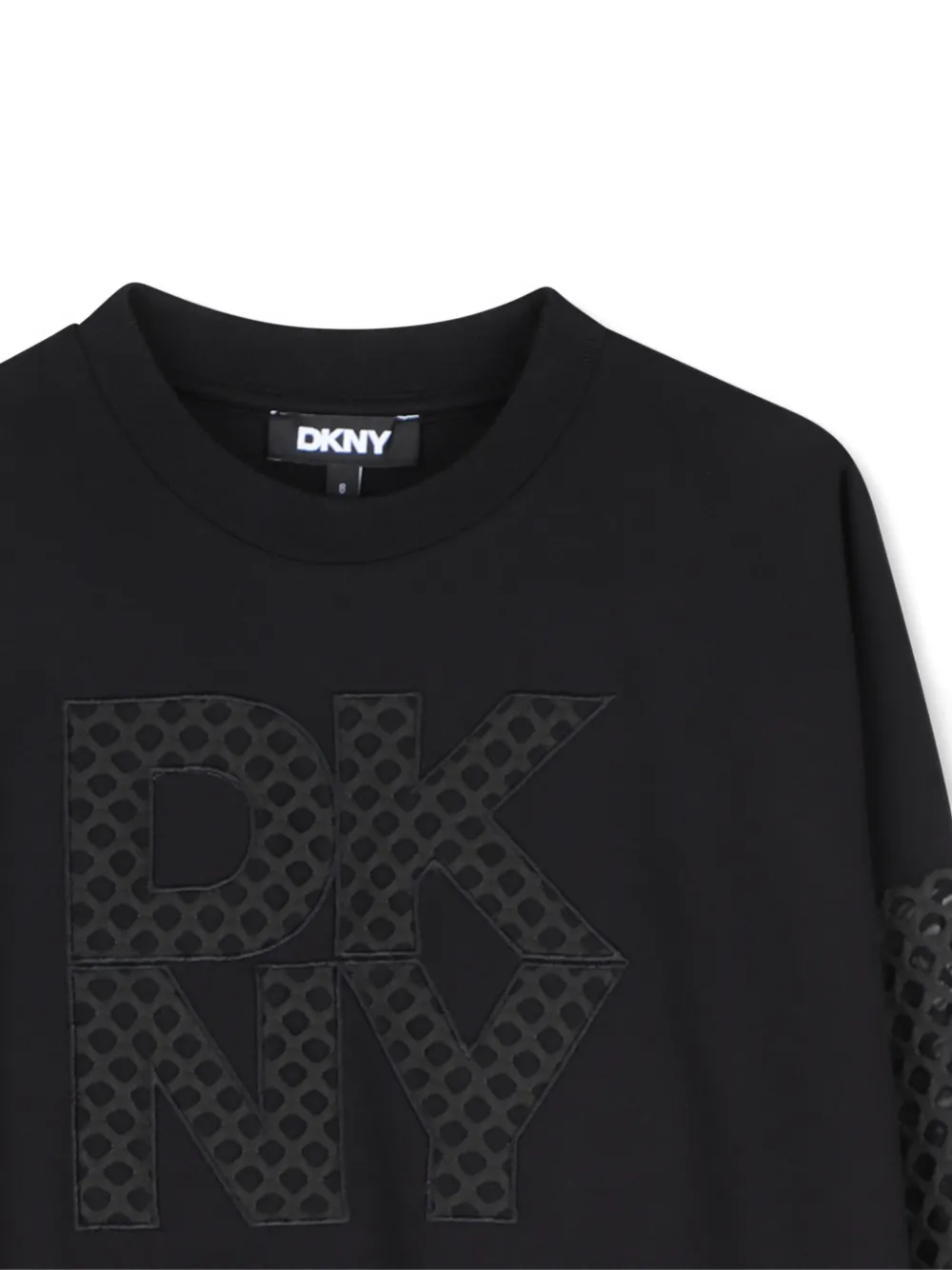 Dkny Kids Trui met logo-patch en mesh detail Zwart
