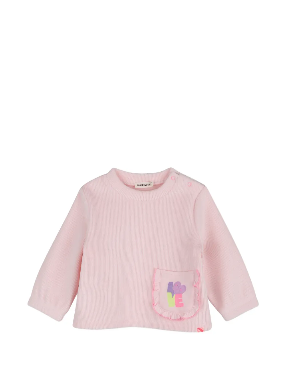 Billieblush Geribbelde top en broek set met ruches Roze