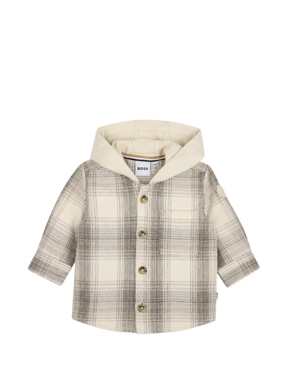 BOSS Kidswear Camicia a quadri con cappuccio - Toni neutri