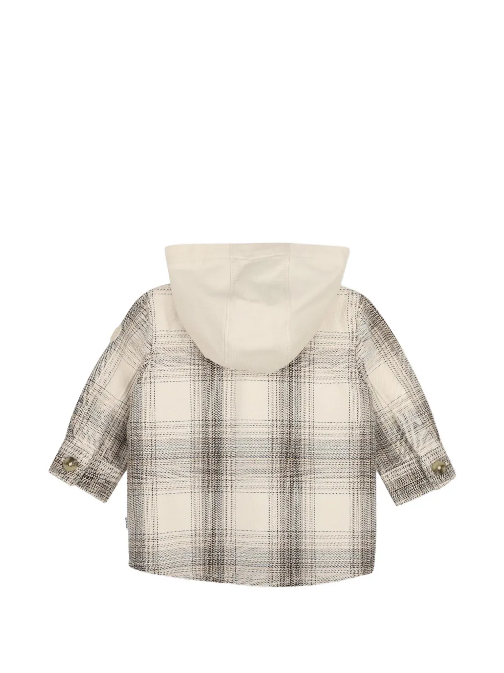 BOSS Kidswear Geruit shirt met capuchon Beige