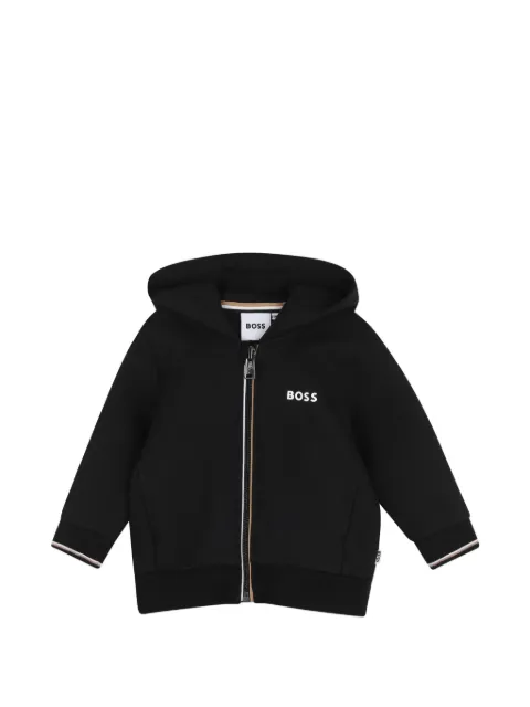 BOSS Kidswear logo-print zip-up hoodie