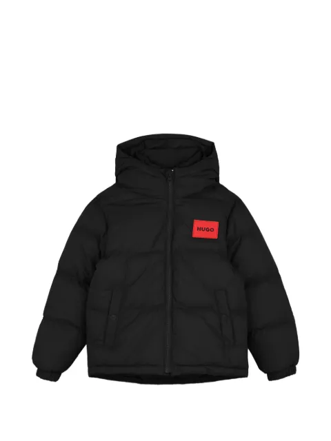 HUGO KIDS logo-patch puffer jacket