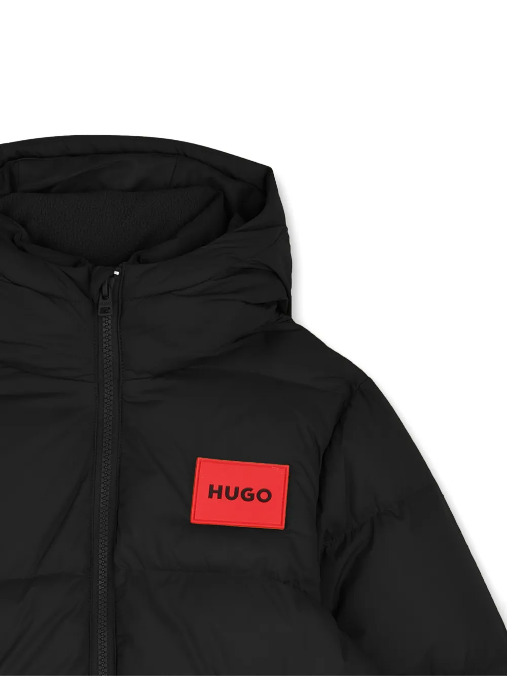 HUGO KIDS Donsjack met logopatch Zwart