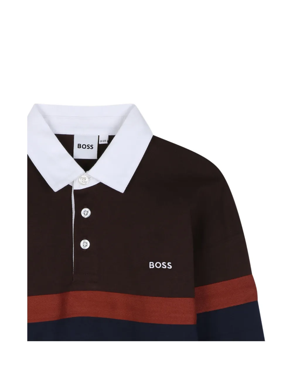 BOSS Kidswear Gestreept poloshirt Bruin