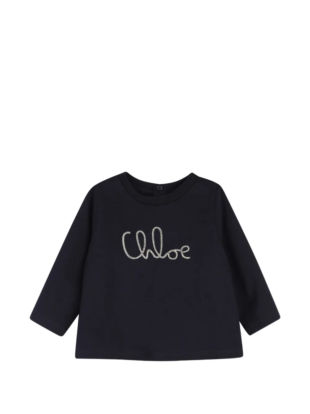 Chloé Kids Wollen jurk en T-shirt met pied-de-poule print Bruin